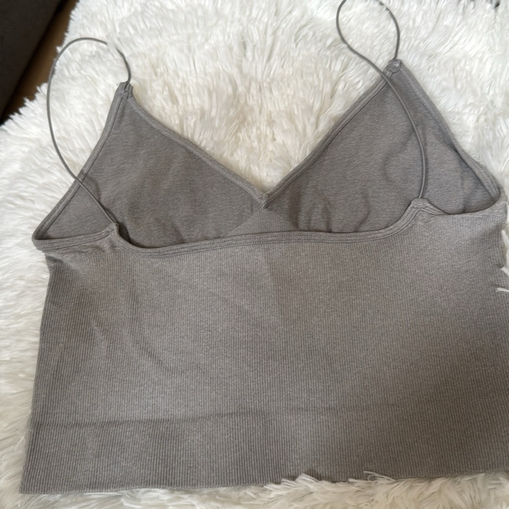 Free People Intimately Skinny Strap Eamless Ribbed Knit Tank in Gray XS - Picture 5 of 5
